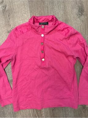 Lauren Ralph Lauren Girls' Pink Long-Sleeve Henley Top petite large